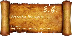 Boroska Gergely névjegykártya